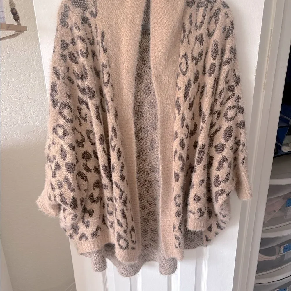 Anthropologie Animal Print Cardigan in Beige and Black